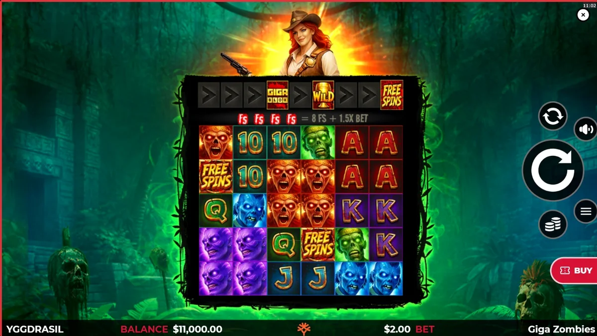 Interface do jogo Giga Zombies em um smartphone moderno