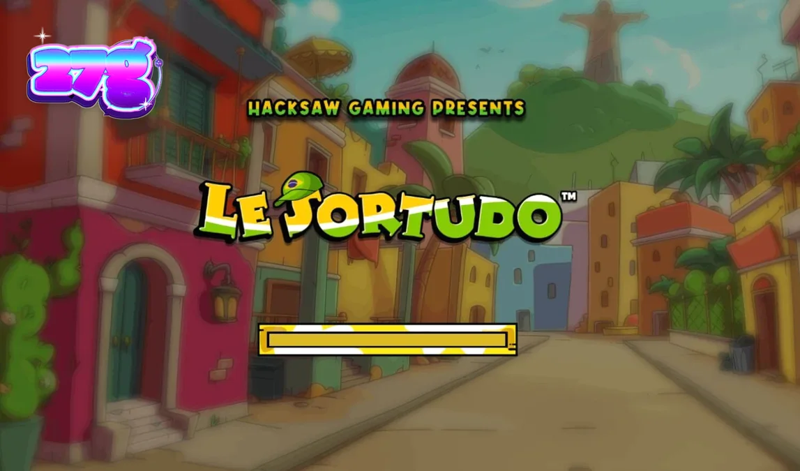 Smokey o guaxinim em um cenário de carnaval brasileiro no slot Le Sortudo